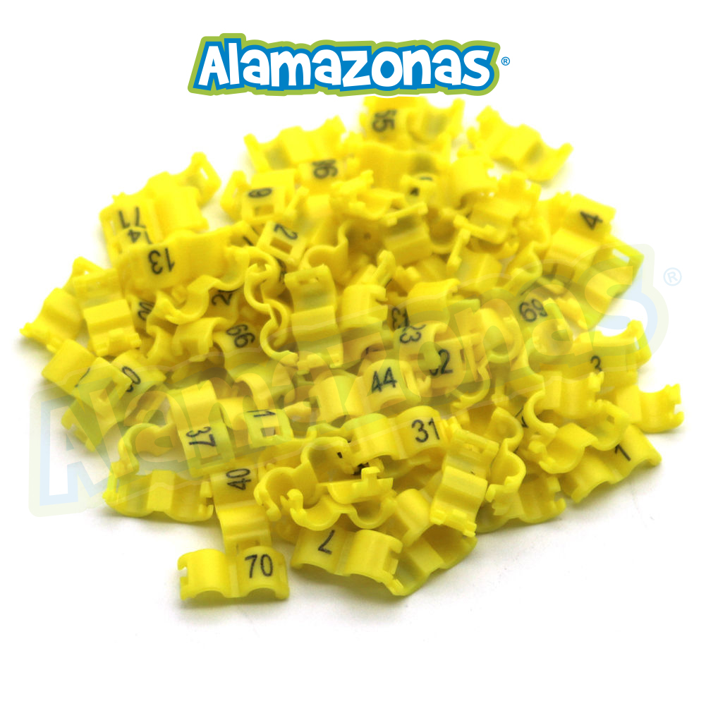 Anillo plástico clip númerado 4mm Alamazonas