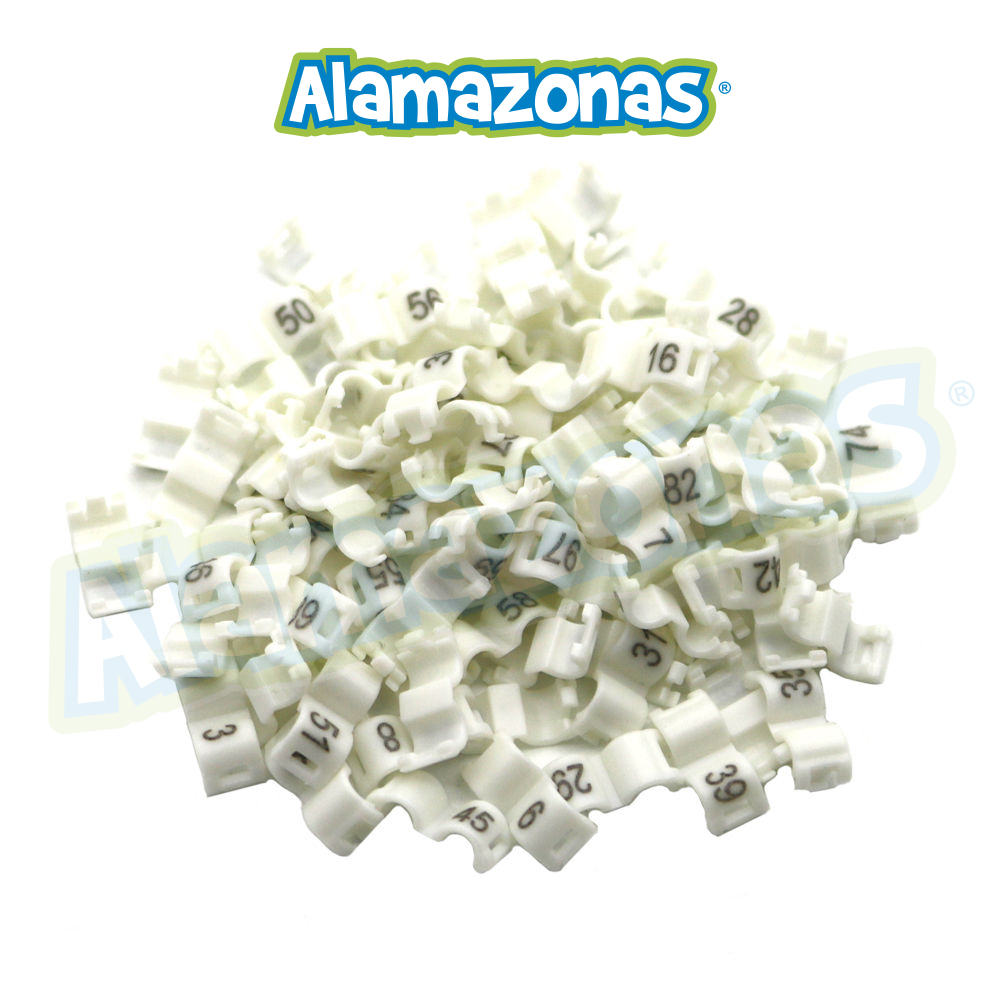 Anillo plástico clip númerado 3mm Alamazonas