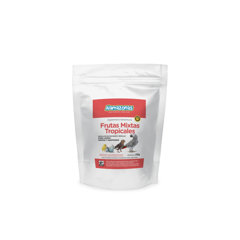 Frutas Mixtas Tropicales Para Loros, Ninfas Y Agapornis 250g Alamazonas